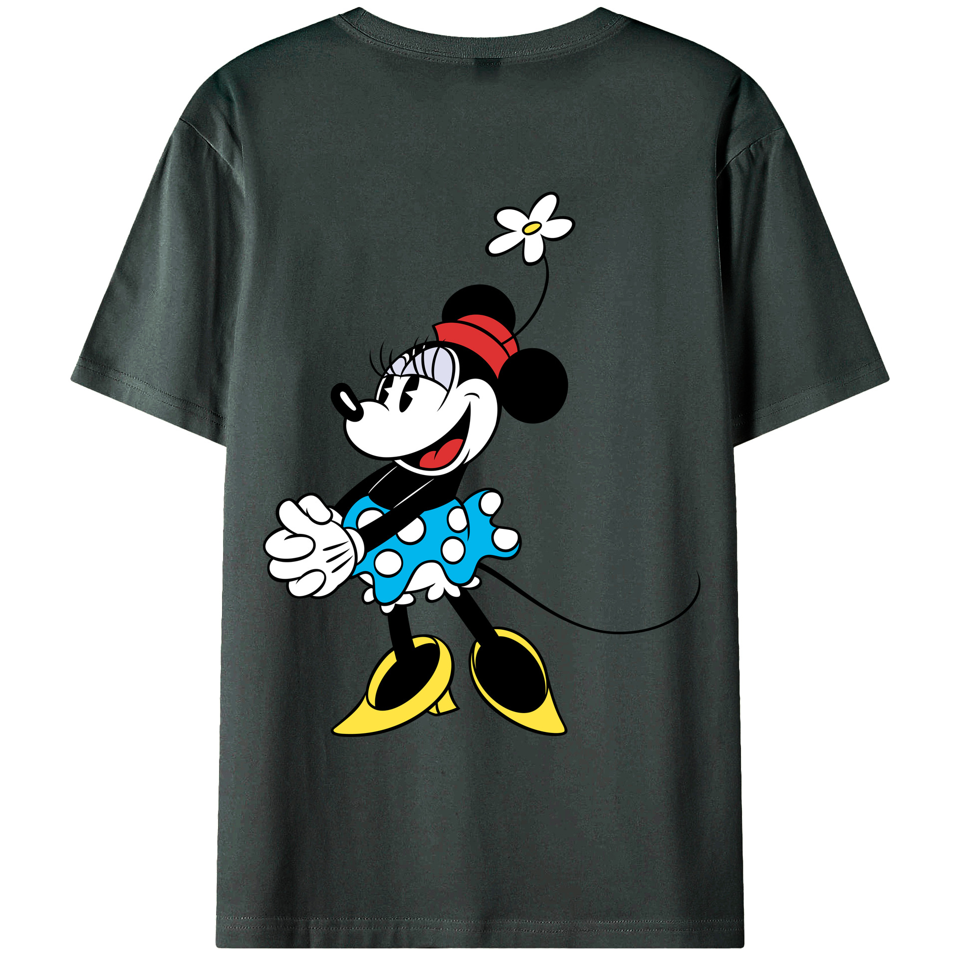 ミッキーマウス Mickey Mouse 綿100％ メンズ半袖Tシャツ（バックプリント） 通気性